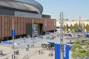 A stunning design feature at the entrance to the new Everton Stadium has been shown.