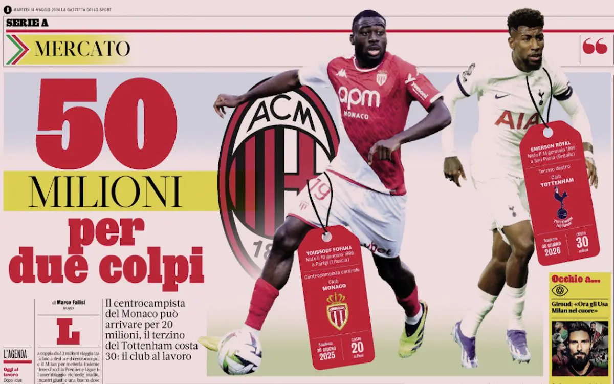 GOOD NEWS: Milan's €50m Masterstroke: Double Transfer Swoop for EPL and Ligue 1 Talent.